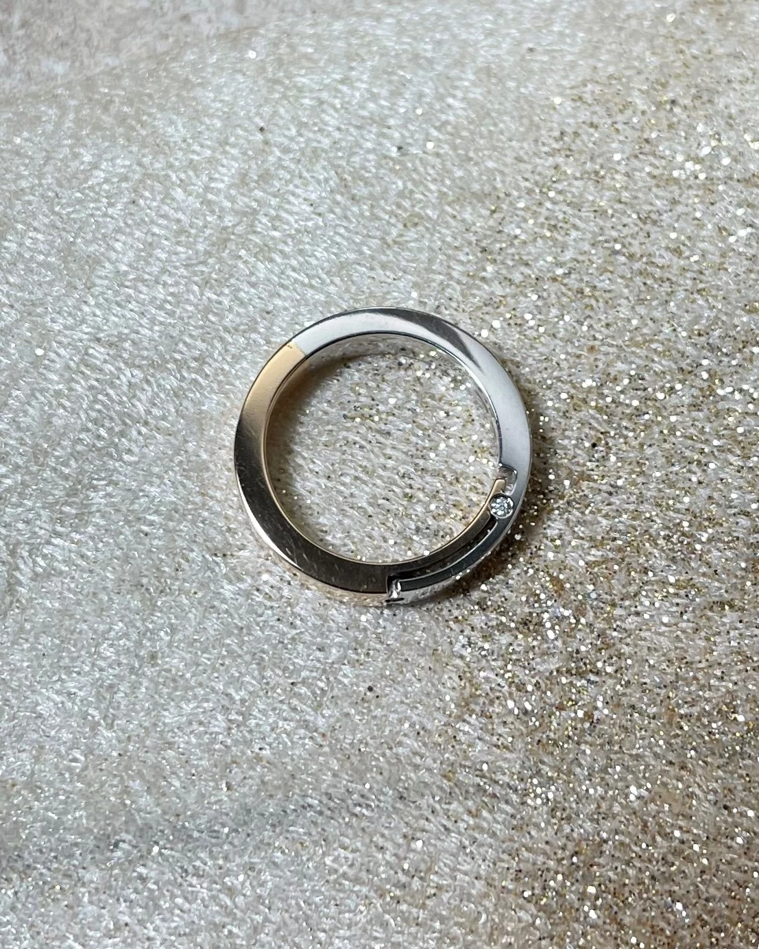 014 Polello fede in oro bianco e rosa con brillanti  cod: G2192DBR