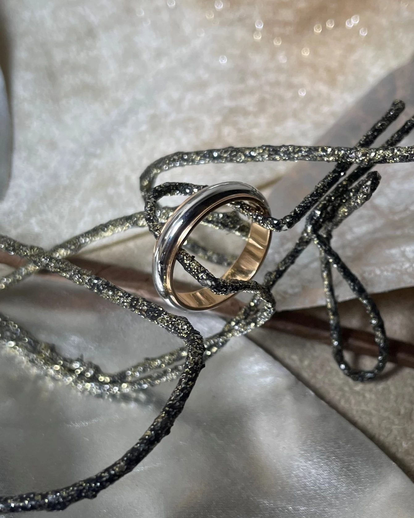 014 Polello fede in oro bianco e rosa cod: G2005UBR