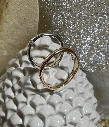 014 Polello fede in oro bianco e rosa cod: E2607UBR