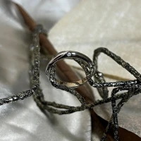 014 Polello fede in oro bianco e rosa con brillanti  cod: L2607DBR