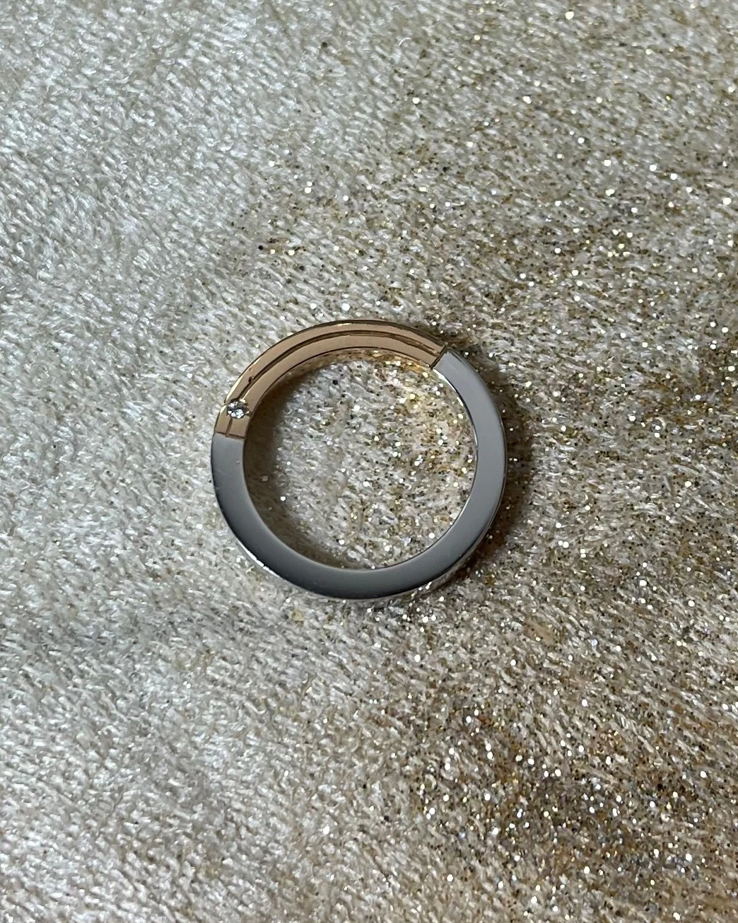 014 Polello fede in oro bianco e rosa con brillanti  cod: G2191DBR