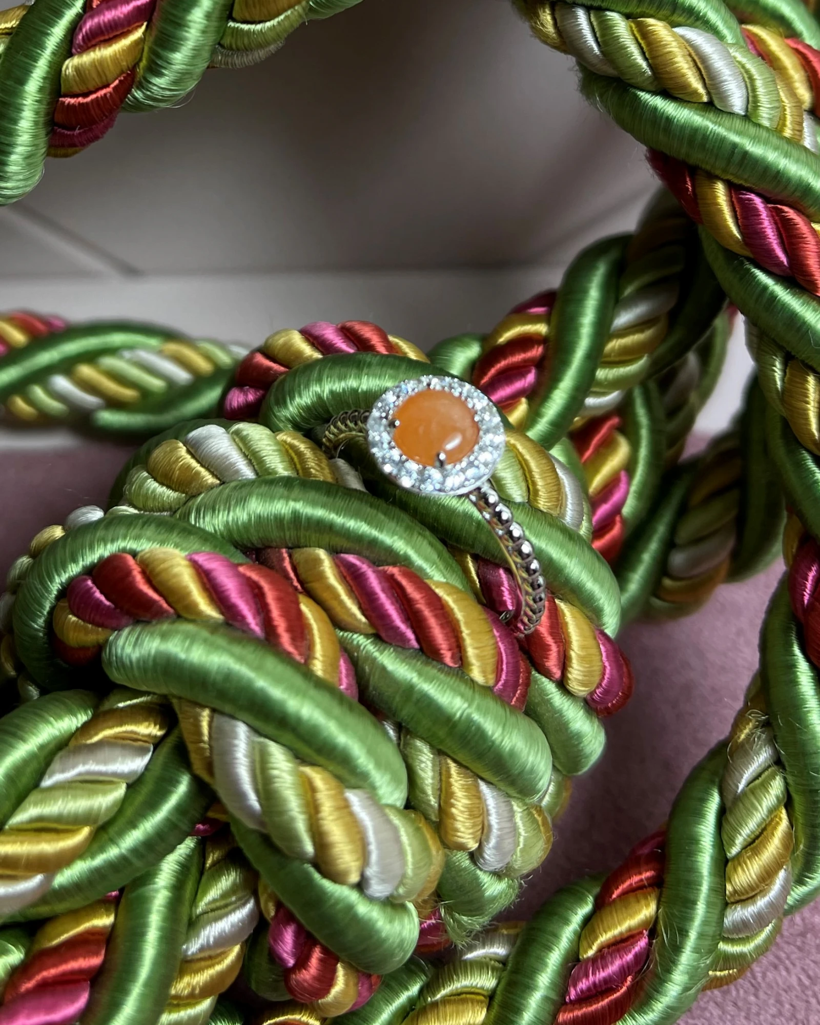 022 Rosato Anello argento avventurina e zirconi cod: RMI36B