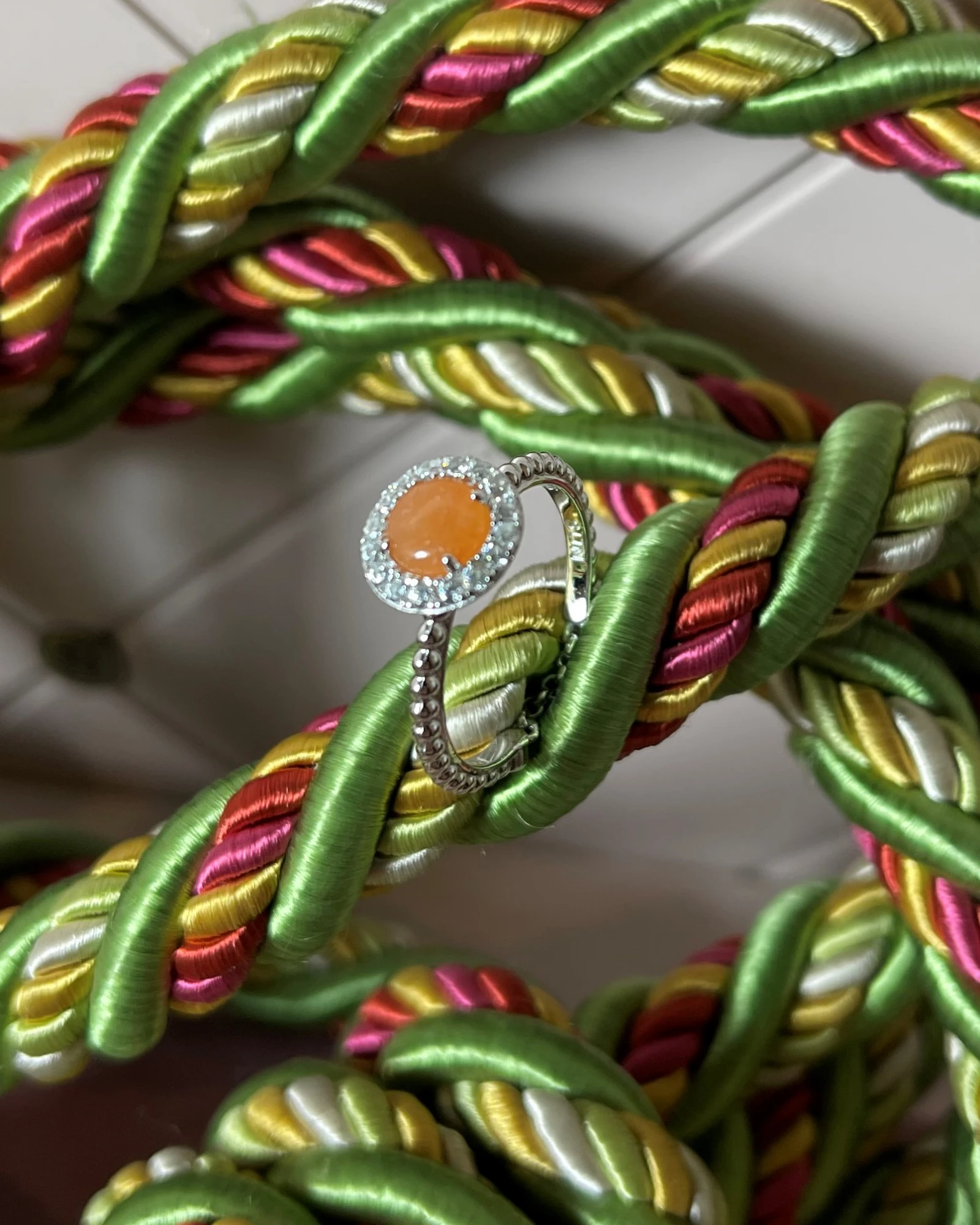 022 Rosato Anello argento avventurina e zirconi cod: RMI36B