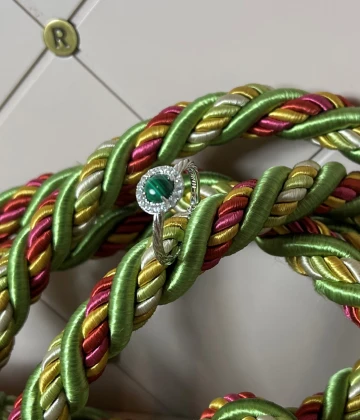 022 Rosato Anello argento malachite e zirconi cod: RMI35B