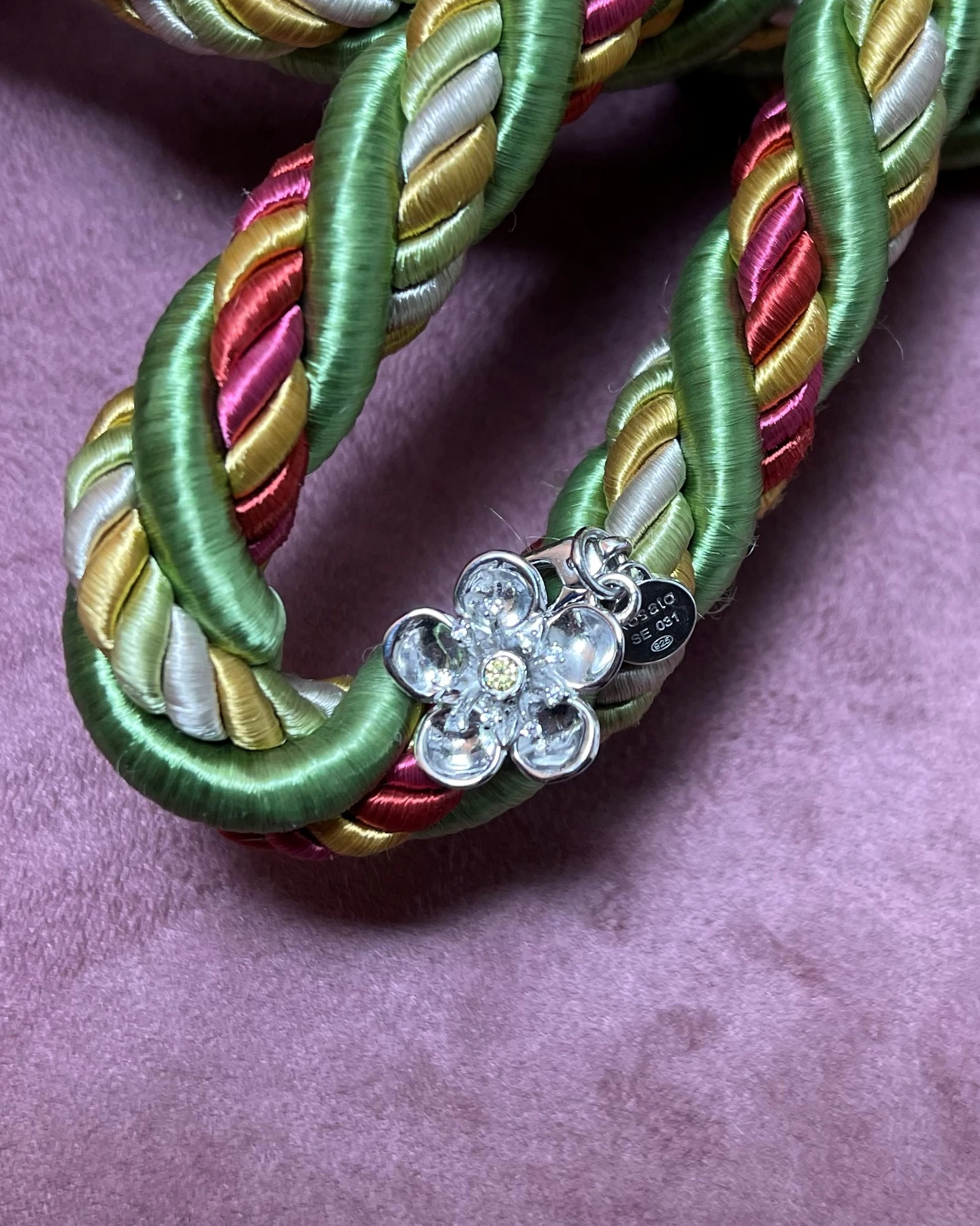 022 Rosato Charm argento con zirconi cod: RSE031